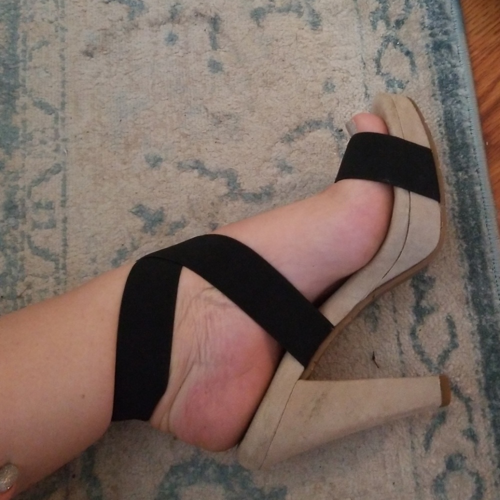 Jessica Simpson suede ankle wrap heels